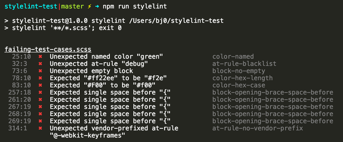 Stylelint errors with exit 0